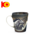 Unique Decal Mug,porcelain cup with handle online sale